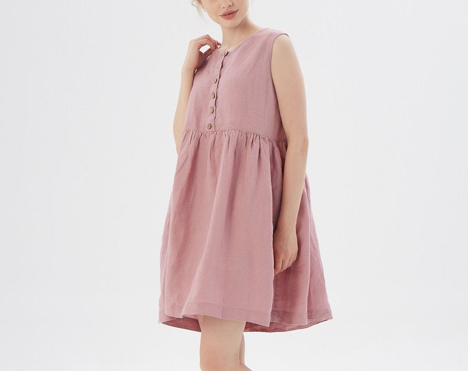 Featured listing image: Linen loose sleeveless dress with hidden side pockets, MALIBU  / available in different colors / Mothers Day