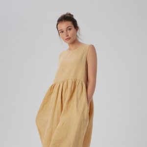 Linen loose sleeveless dress, SANTA CLARA / Washed soft linen dress / available in different colors / Mothers Day Gift image 3