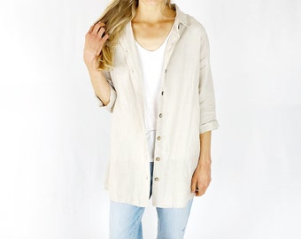 Linen Shirt women, Loose Linen Shirt,  Linen Blouse, 100% Linen Shirt, Linen Top, Mothers Day Gift