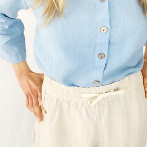 Linen Shirt women, Linen Shirt, Linen Top, Linen Blouse, 100% Linen Shirt, Available in 40 different colors, Mothers Day Gift image 3