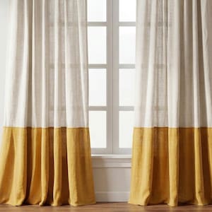 Custom Linen Curtain Panel Dual Color, Tie Top Tab Top Rod Pocket Curtains, Neutral Linen Drapes, Farmhouse Window Treatment, home_1026