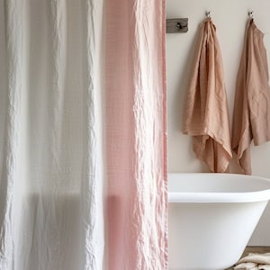 Customshower Curtain in Dual Tones, Livingroom Curtains Cafe Curtain Designs Cloth Divider Tietop Curtain Eyelet Linen Curtain Rod Pocket