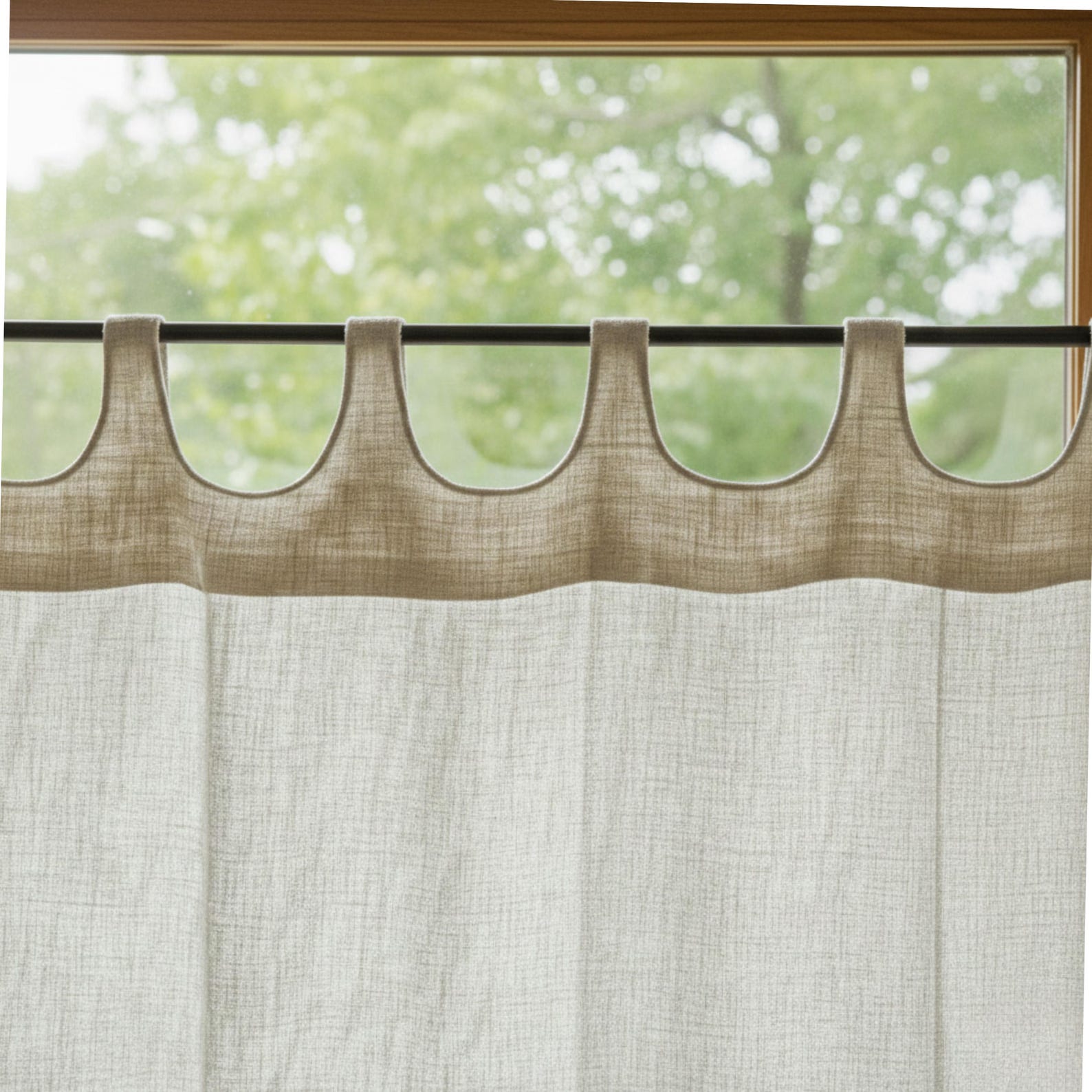 Customized Linen Cafe Curtain 1 Panel Linen Sabby Chic Curtains