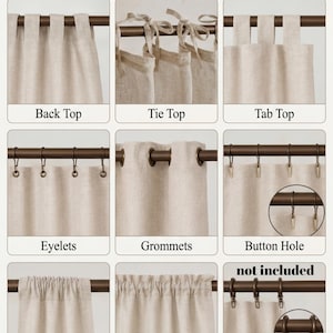 Linen Curtain (1 Panel) with Ruffles, Ruffled Cafe Curtain, Cloth Divider, Flax Curtains, Natural curtains, Extra Long curtains image 9