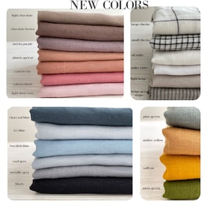 Puede incluir: Una colecci&oacute;n de muestras de tela en varios colores y patrones, incluyendo chocolate claro, marr&oacute;n chocolate, morado moca, casi albaricoque, salm&oacute;n ruborizado, rosa polvoriento claro, azul carb&oacute;n, azul hielo, azul sueco, gris fr&iacute;o, gris met&aacute;lico, negro, cuadros grandes, cuadros peque&ntilde;os, blanco roto, blanco lechoso, beige claro, raya beige gris, verde pino, amarillo &aacute;mbar, azafr&aacute;n y verde musgo.