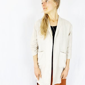 Oversized Linen Jacket, Summer Jacket, Wrap Linen Jacket, Linen Clothing, Linen Outwear, Mothers Day Gift