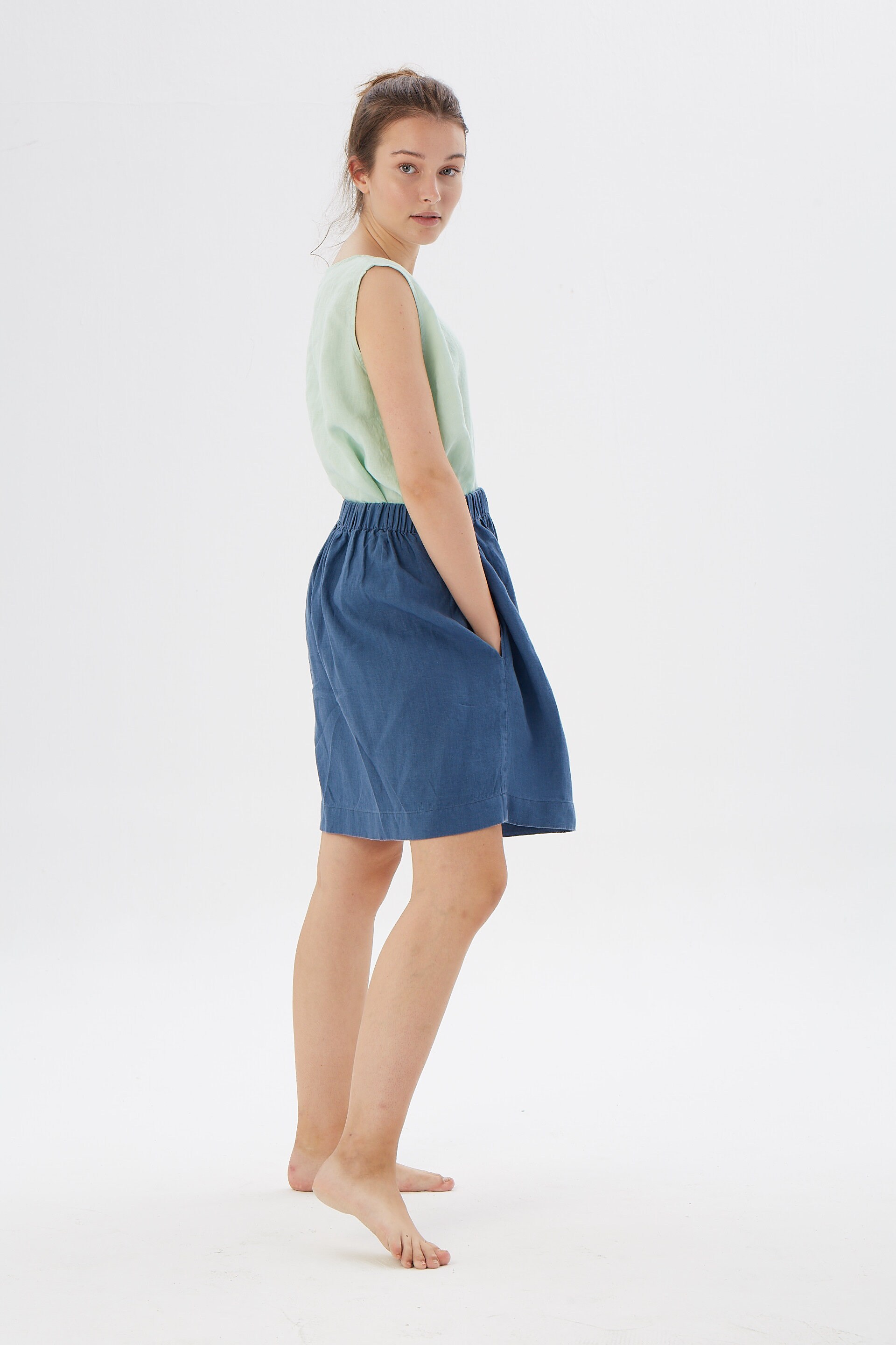 cut loose linen skirt