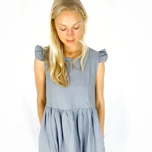 Ready to go Linen dress with ruffles, DEL MAR / Washed soft linen dress / available in different colors / Mothers Day Gift image 2