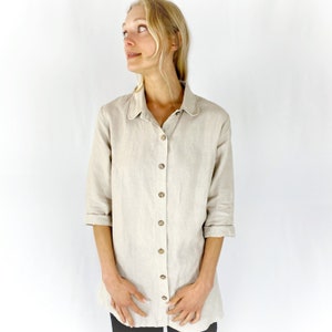 Linen Shirt women, Loose Linen Shirt, Linen Blouse, 100% Linen Shirt, Linen Top, Mothers Day Gift image 7