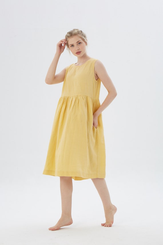 Linen loose sleeveless dress SANTA CLARA / Washed soft linen | Etsy