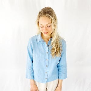 Linen Shirt women, Linen Shirt, Linen Top, Linen Blouse, 100% Linen Shirt, Available in 40 different colors, Mothers Day Gift image 8