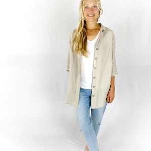 Linen Shirt women, Loose Linen Shirt, Linen Blouse, 100% Linen Shirt, Linen Top, Mothers Day Gift image 5