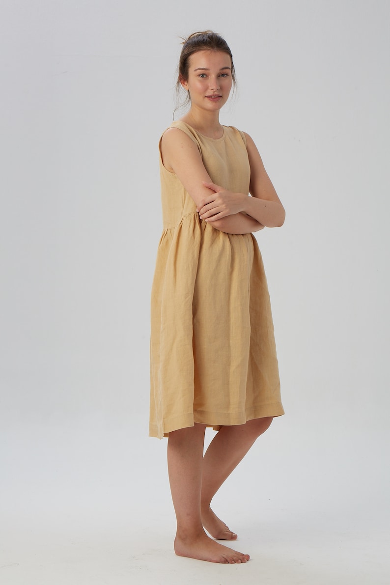 Linen loose sleeveless dress, SANTA CLARA / Washed soft linen dress / available in different colors / Mothers Day Gift image 8