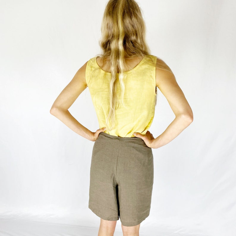 Linen Shorts, GALVESTON / Overlapping waist linen skirt shorts / Summer Outfit / Mothers Day Gift image 6
