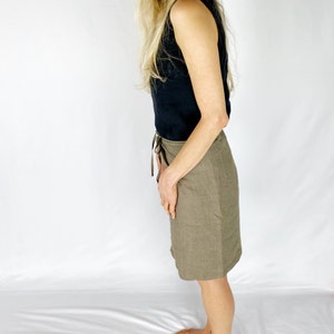 Linen Shorts, GALVESTON / Overlapping waist linen skirt shorts / Summer Outfit / Mothers Day Gift image 9