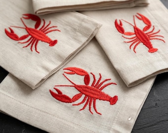 Pronti per la consegna. Tovaglioli di lino personalizzati ricamati (set da 4), tovaglioli di lino fatti a mano, decorazioni per la casa in lino, regalo per la festa della mamma.