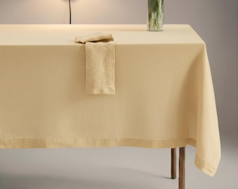 Linen tablecloth, Washed soft linen table cloth, stonewashed linen custom size tablecloth, Natural dining tablecloth, Mothers Day Gift