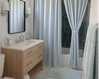 Custom Shower Curtain Extra Long Curtain Pleated Curtain Handmade Curtain Romantic Curtain Rod Pocket Eyelet Curtain Tie top, home_1012