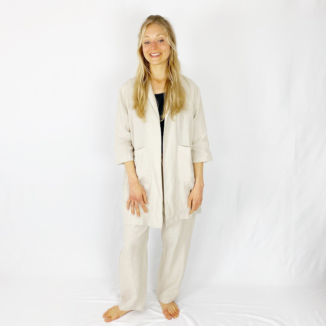 Women's Linen Suit Jacket and Pants Set Linen Travel & Etsy