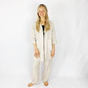 Oversized Linen Jacket, Summer Jacket, Wrap Linen Jacket, Linen Clothing, Linen Outwear, Mothers Day Gift image 5