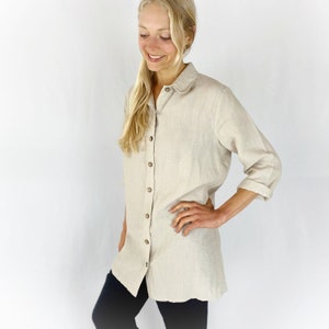 Linen Shirt women, Loose Linen Shirt, Linen Blouse, 100% Linen Shirt, Linen Top, Mothers Day Gift image 4