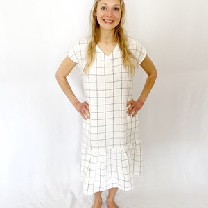 Linen Mama Dress, Loose fit Linen Dress, IRVINE / Maxi Dress / Mothers Day Gift image 3