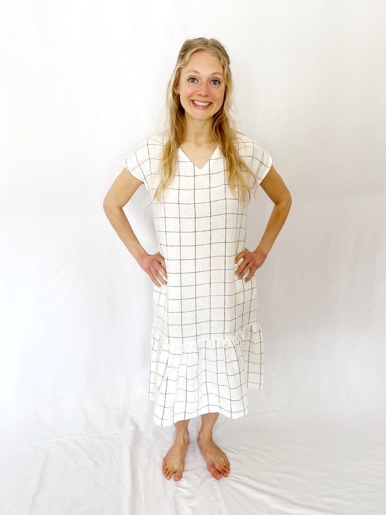 Linen Mama Dress, Loose fit Linen Dress, IRVINE / Maxi Dress / Mothers Day Gift image 3