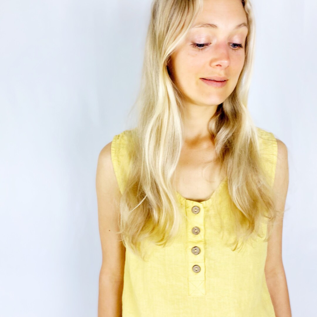 Ready to Go Linen Tank Top With Buttons / Washed Linen - Etsy