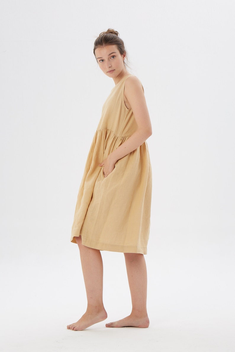 Linen loose sleeveless dress, SANTA CLARA / Washed soft linen dress / available in different colors / Mothers Day Gift image 5