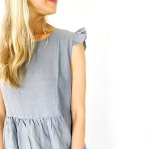 Ready to go Linen dress with ruffles, DEL MAR / Washed soft linen dress / available in different colors / Mothers Day Gift image 1