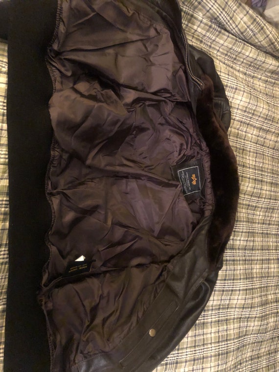 Alpha Industries Leather Bomber Jacket