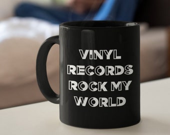 Vinyl Records Fan - Vinyl Records Rock My World Coffee Tea Mug - Gift For Baby Boomer