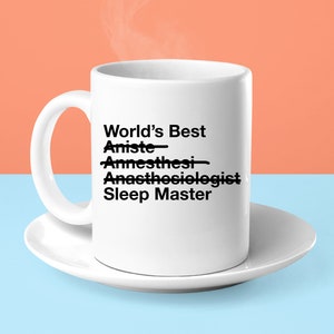 Regalo para anestesiólogo: Taza de café con el mejor anestesiólogo del mundo, maestro del sueño, regalo de graduación, regalo de agradecimiento.