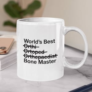Regalo para ortopedista: Taza de café "El mejor maestro de huesos del mundo" - Cumpleaños de cirujano ortopédico