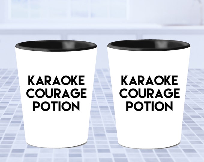 Karaoke Gift - Karaoke Courage Potion Set of Shot Glasses - Birthday Present