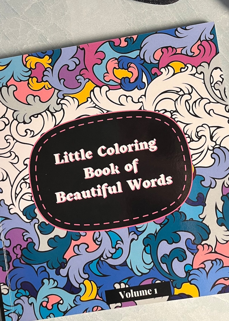 Mini Coloring Book Little Coloring Book of Beautiful Words image 1