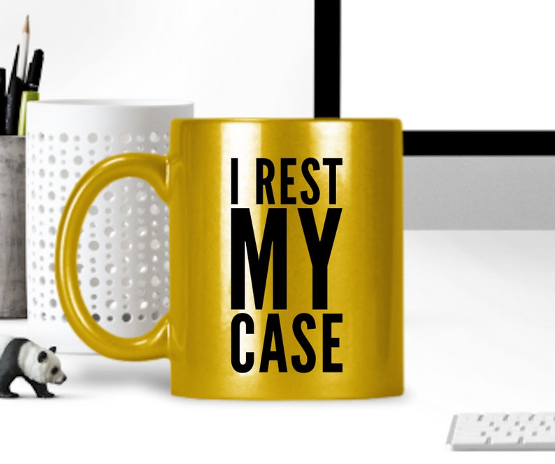 Lawyer Funny Gifts I Rest My Case Sparkly Coffee Mug Tea Cup Retirement Graduate Law Firm Partner Attorney Birthday Present image 3
