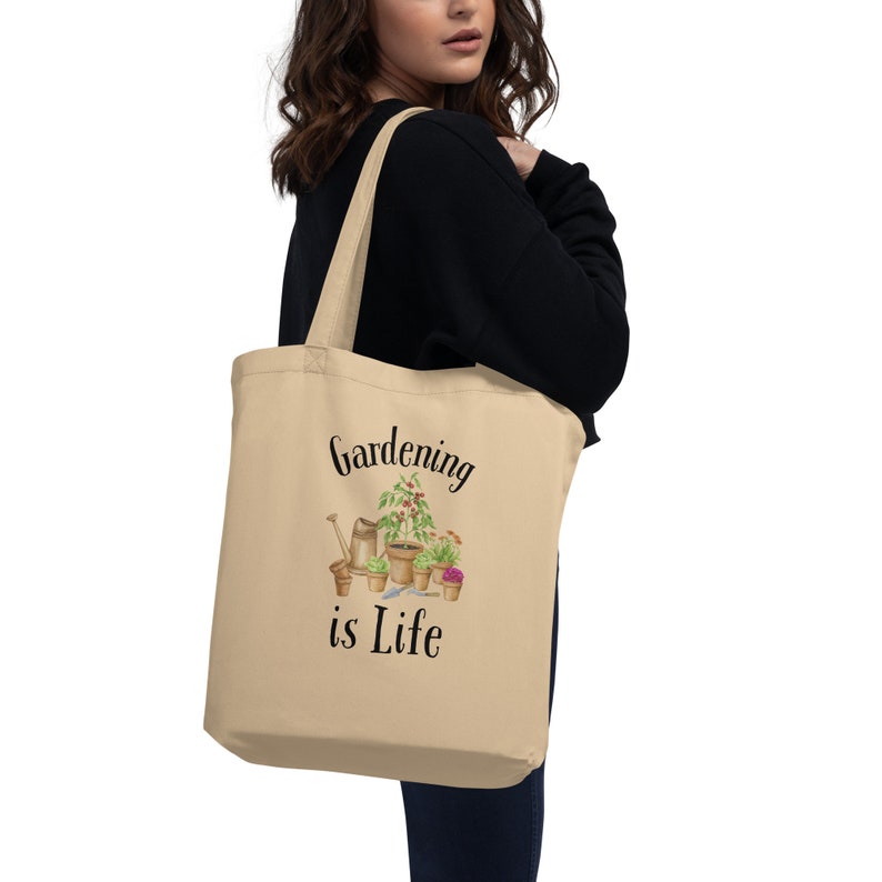 Gardener Gift - Gardening is Life Organic Cotton Tote Bag