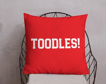 Dorm Decor - Toodles Red and White Throw Pillow - College Gift