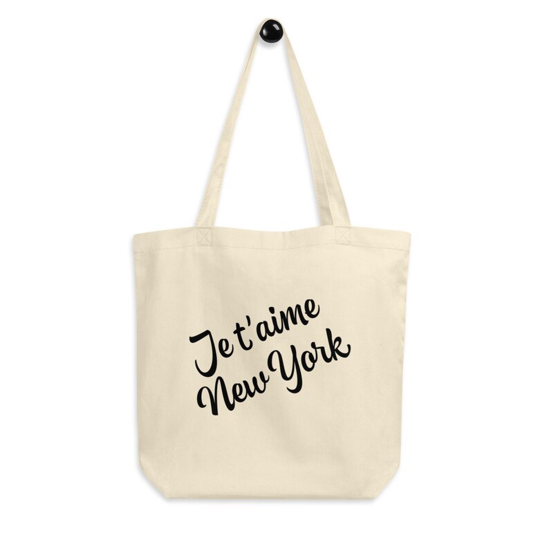 NYC Gift Je T-aime New York Organic Eco Tote Bag Grocery - Etsy