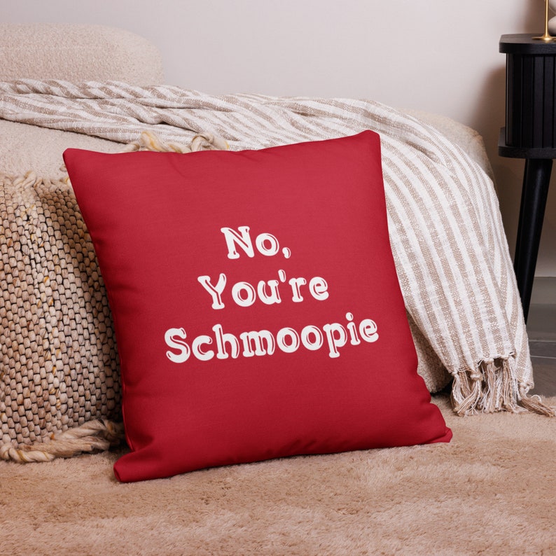 Valentines Day Gift - No Your Schmoopie Red Throw Pillow