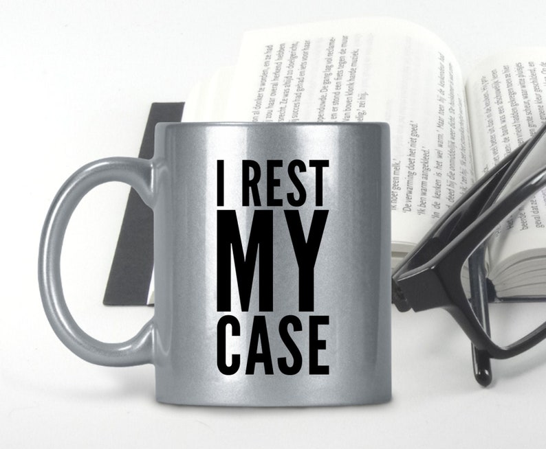 Lawyer Funny Gifts I Rest My Case Sparkly Coffee Mug Tea Cup Retirement Graduate Law Firm Partner Attorney Birthday Present image 1