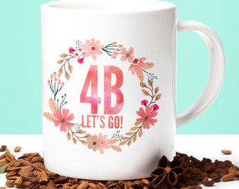 4B Movement Pink Floral Coffee Mug