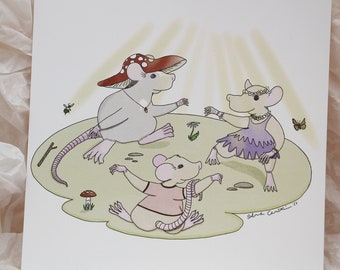 Impresión de ratas bailarinas