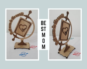 Best Mom in the world photo frame, laser cut, svg, AI