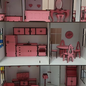 Doll House with furniture Laser cut files image 7