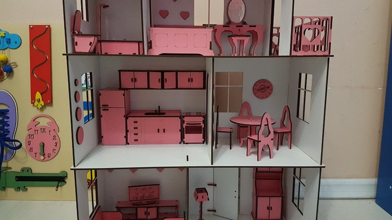 Doll House with furniture Laser cut files image 7