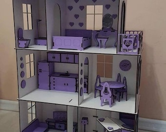 Doll House with furniture Laser cut files