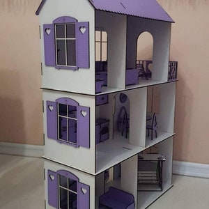 Doll House with furniture Laser cut files image 2