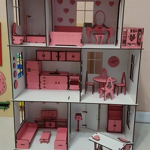 Doll House with furniture Laser cut files image 5